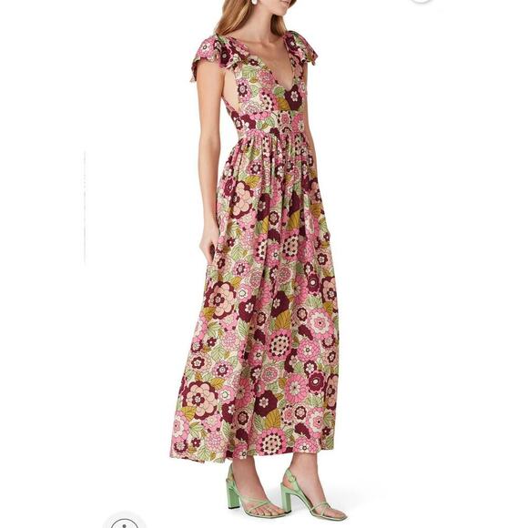 B42 Dodo Bar Or Floral Dress Womens Small Boho Swiftie Dollcore Holiday Garden - Picture 1 of 11